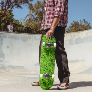 Vibrant Emerald Green Lawn Grass Skateboard