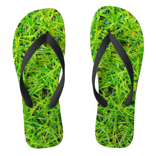 Vibrant Emerald Green Lawn Grass Thongs