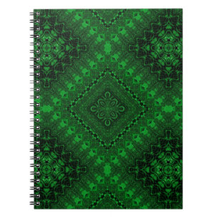 Vibrant Emerald Green Mandala Spiral Notebook