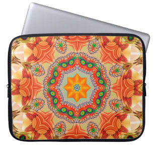 Vibrant energy colours: mandala design. laptop sleeve