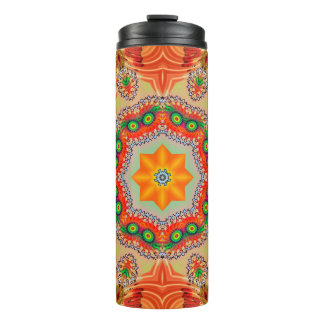 Vibrant energy colours: mandala design. thermal tumbler