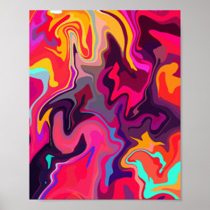 Vibrant Energy in Abstract Swirls Poster