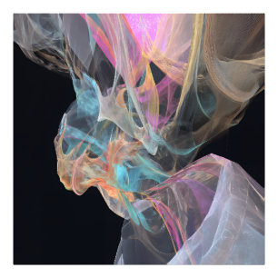 Vibrant Energy Swirl Pink Turquoise Glow Photo Print