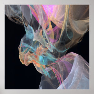 Vibrant Energy Swirl Pink Turquoise Glow Poster
