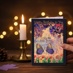 Vibrant Enjoy the Little Things Butterfly Birthday Card