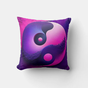 Vibrant Enlightenment Colourful Yin Yang Symbolism Cushion