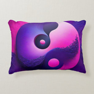 Vibrant Enlightenment Colourful Yin Yang Symbolism Decorative Cushion
