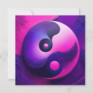 Vibrant Enlightenment Colourful Yin Yang Symbolism Holiday Card