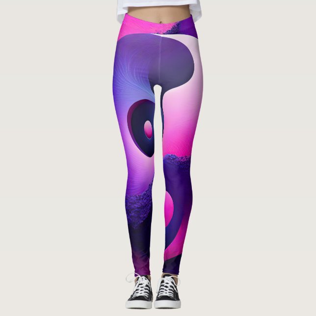 Vibrant Enlightenment Colourful Yin Yang Symbolism Leggings (Front)