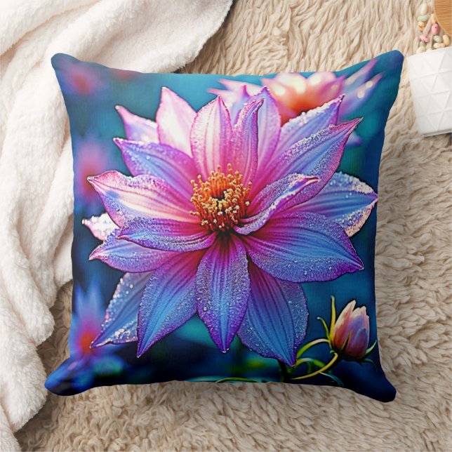 Vibrant Ethereal Bloom Artwork Cushion (Blanket)