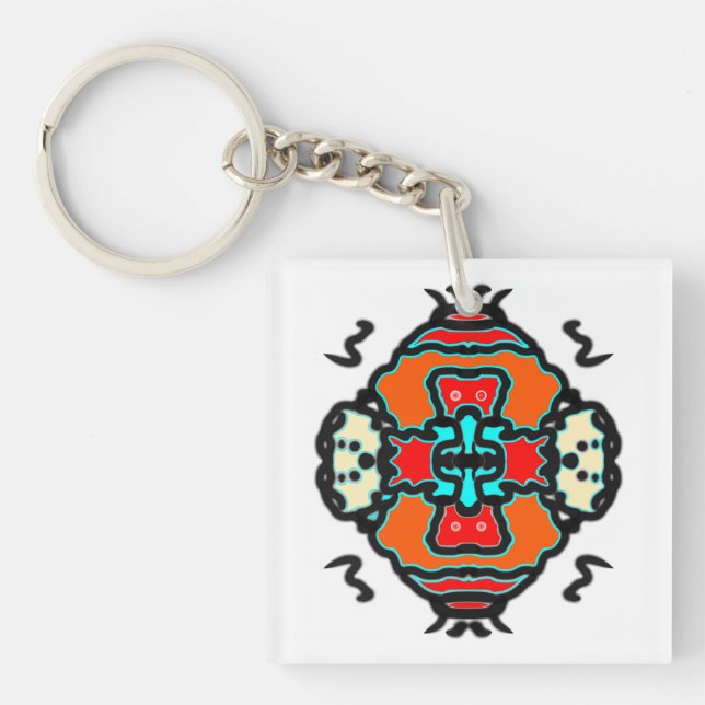 Vibrant Ethnic Zen Key Ring (Front)