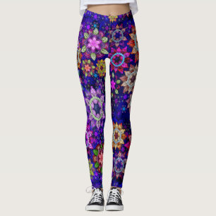 Vibrant Exploding Watercolor Mandalas Leggings