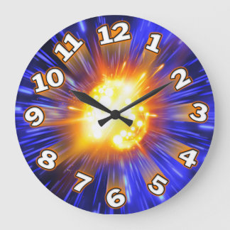 Vibrant Explosion with Flying Numbers Large Clock