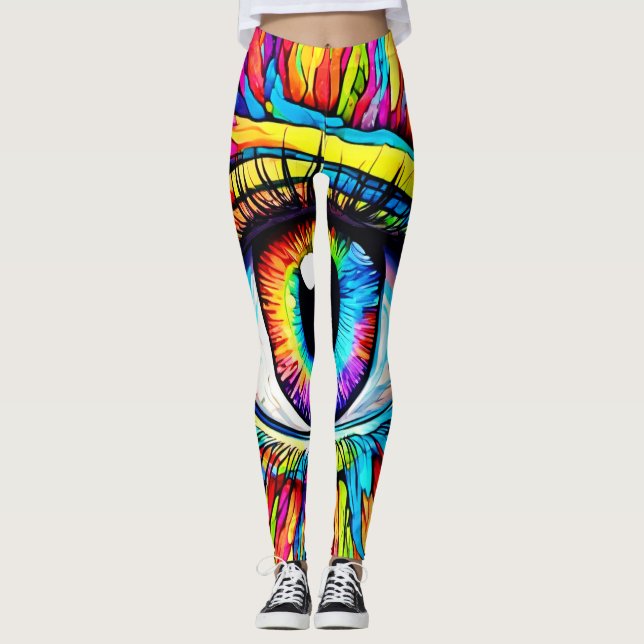 Vibrant Eye Art Leggings (Front)