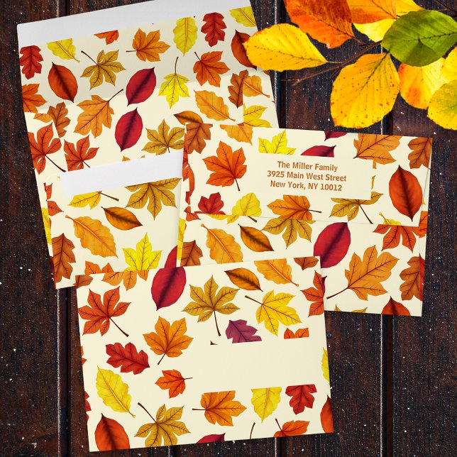 Vibrant Fall Foliage Autumn Wedding Return Address Envelope (Creator Uploaded)