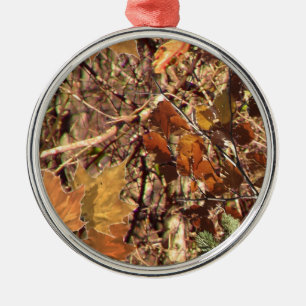 Vibrant Fall Forest Nature Camouflage Decor Metal Tree Decoration