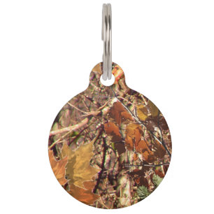 Vibrant Fall Forest Nature Camouflage Decor Pet Tag