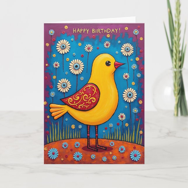 Vibrant Fantasy Birthday Card (Front)
