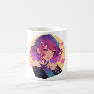 Vibrant Fantasy Girl Coffee Mugs