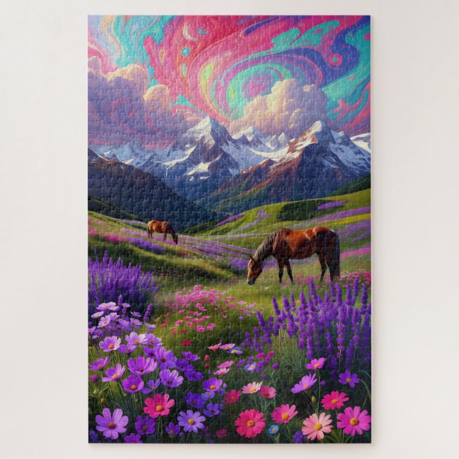 Vibrant Fantasy Nature - Oil Painting Style Puzzle (Vertical)