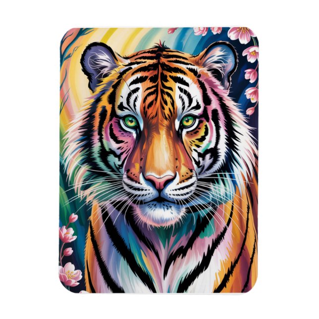 Vibrant Fantasy Tiger Portrait | Exotic  Magnet (Vertical)