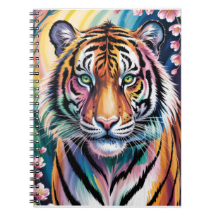 Vibrant Fantasy Tiger Portrait Exotic Notebook