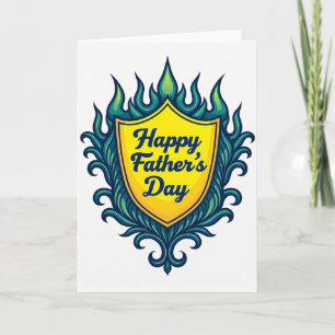 Vibrant Fathers Day Emblem Card