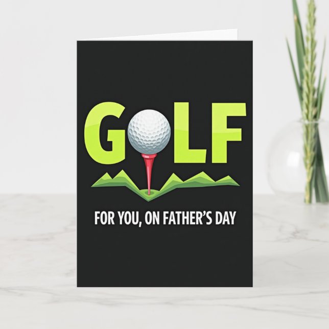 Vibrant Fathers Day Golf Card (Front)