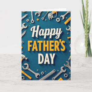 Vibrant Fathers Day Tools Card