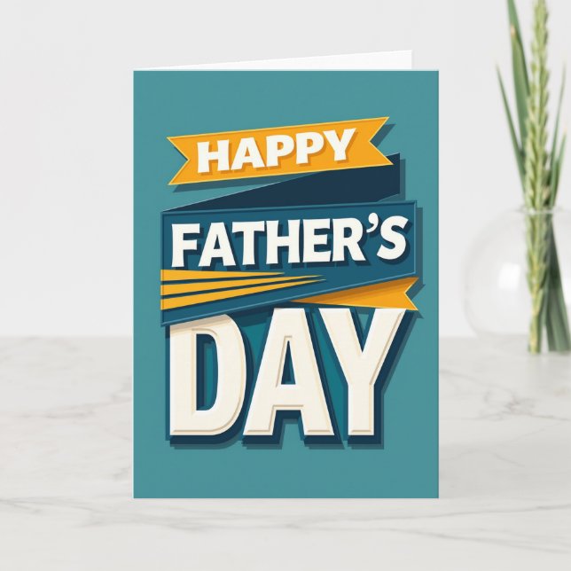 Vibrant Fathers Day Type Card (Front)