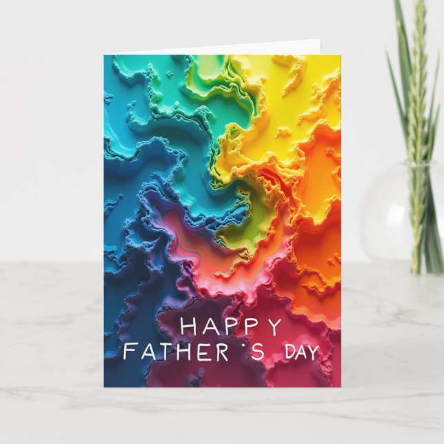 Vibrant Fathers Day Waves Card (Front)