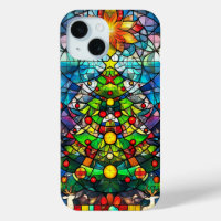 Vibrant Faux Stained Glass Christmas Tree Xmas