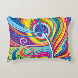 Vibrant Feather Breeze Decorative Cushion