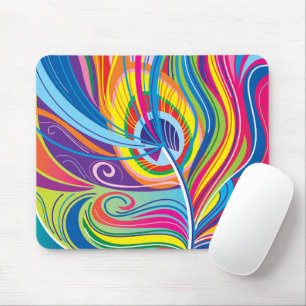 Vibrant Feather Breeze Mouse Pad