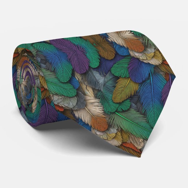 Vibrant Feather Tie (Rolled)