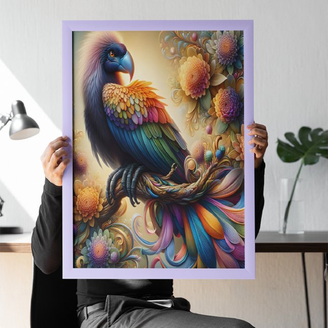 Vibrant Feathered Condor Perched Atop Tree Branch Poster (Creator Uploaded)