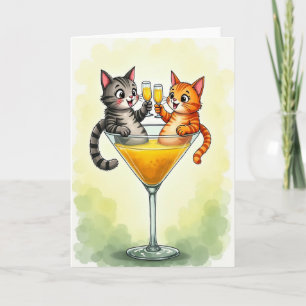 Vibrant Felines Birthday Card