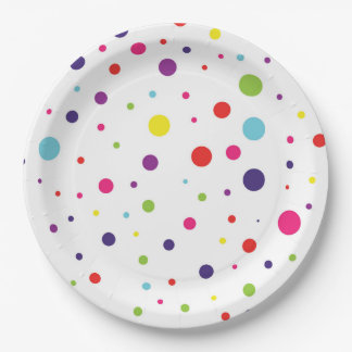 Vibrant Fiesta Polka Dot Paper Plates
