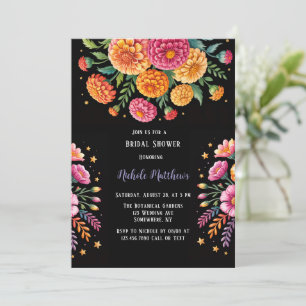Vibrant Fiesta Wedding Bouquet Bridal Shower Invitation