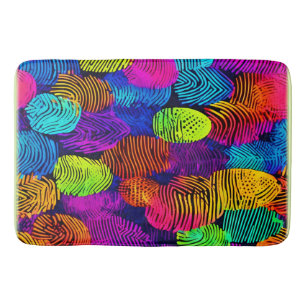 Vibrant Fingerprint Design Bath Mat