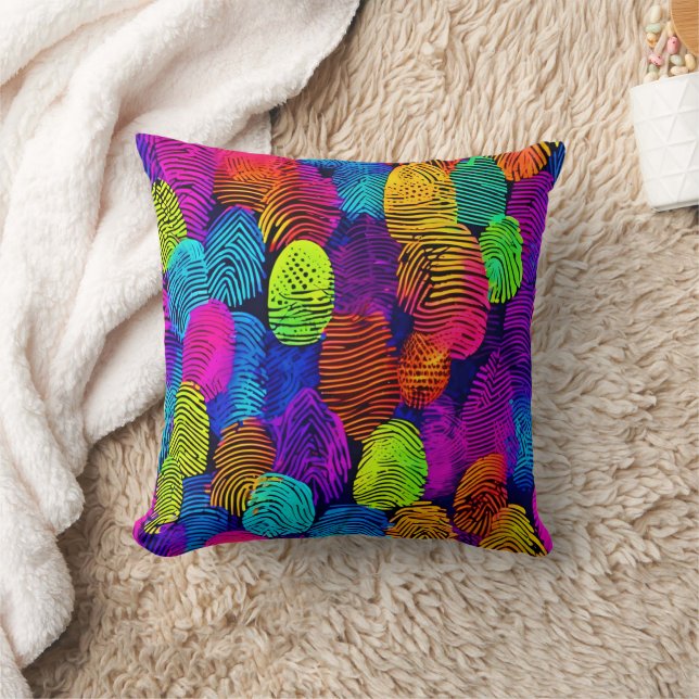 Vibrant Fingerprint Design Cushion (Blanket)