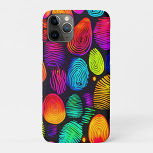 Vibrant Fingerprint-Inspired Abstract Art iPhone 11 Pro Case