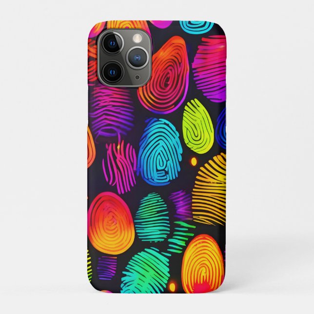 Vibrant Fingerprint-Inspired Abstract Art Case-Mate iPhone Case (Back)
