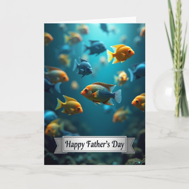 Vibrant Fish Fathers Day Card (Front)