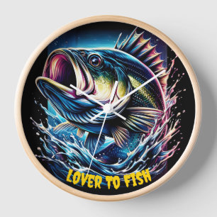 Vibrant Fish Grinning Underwater Clock