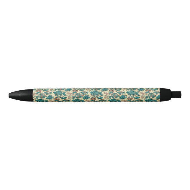 Vibrant Fish Pattern Colorful  Blue Ink Pen (Front)