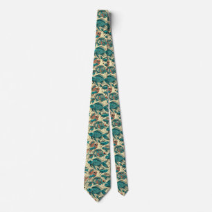 Vibrant Fish Pattern Colorful  Tie