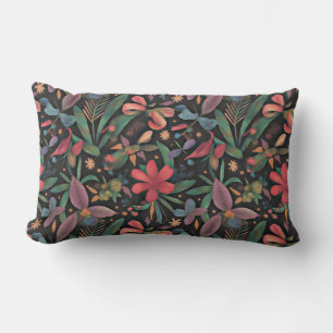 Vibrant Floral and Botanicals Lumbar Cushion