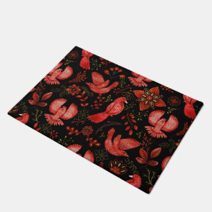 Vibrant floral and leafy pattern designs Doormat