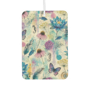 Vibrant Floral Aquatic Dream Car Air Freshener
